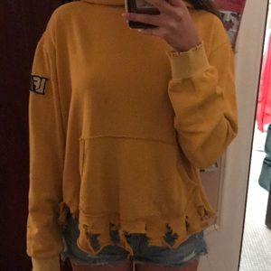 distressed LF hoodie